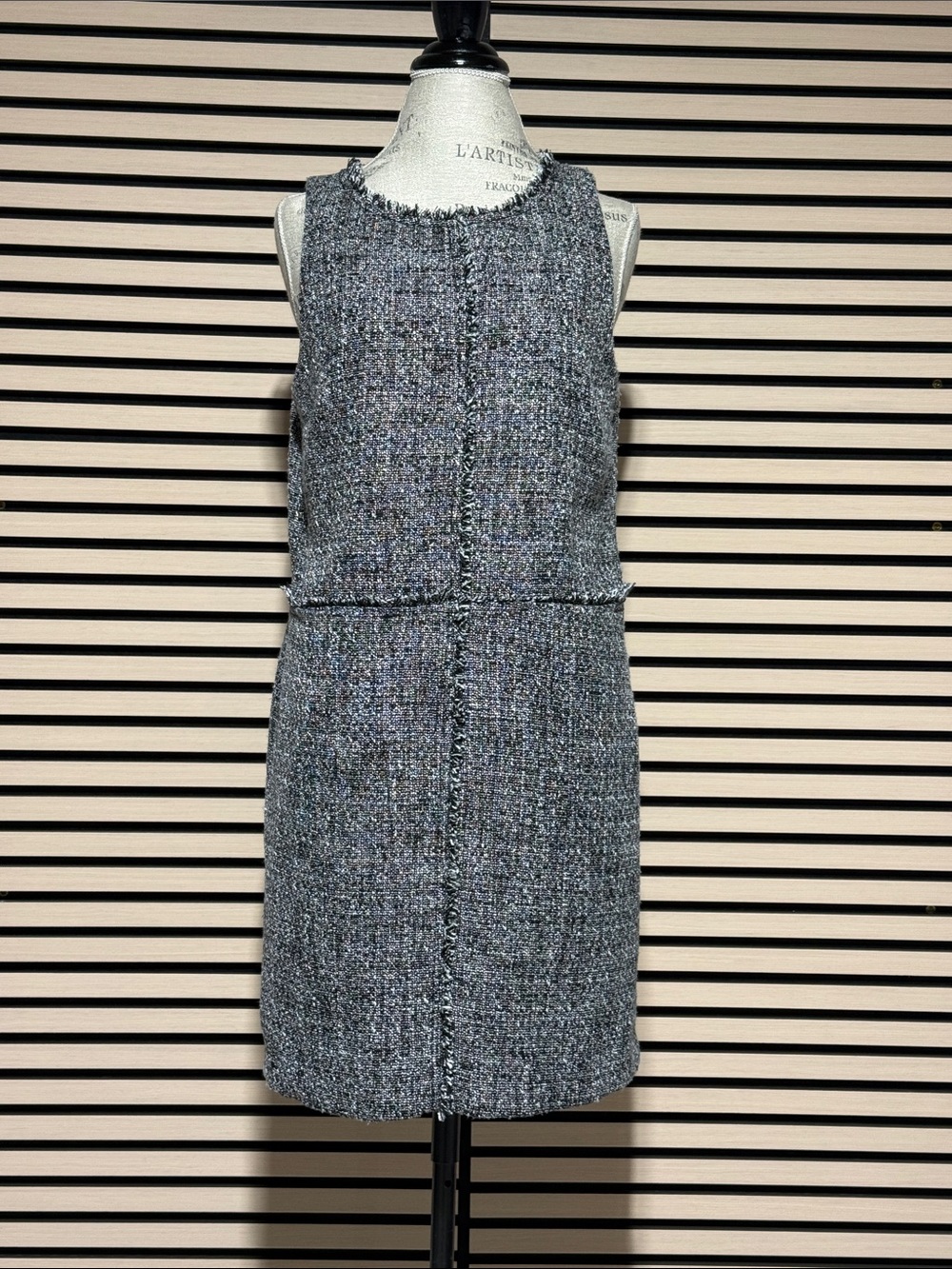 MICHAEL Michael Kors Gray Tweed Sleeveless Midi Dress